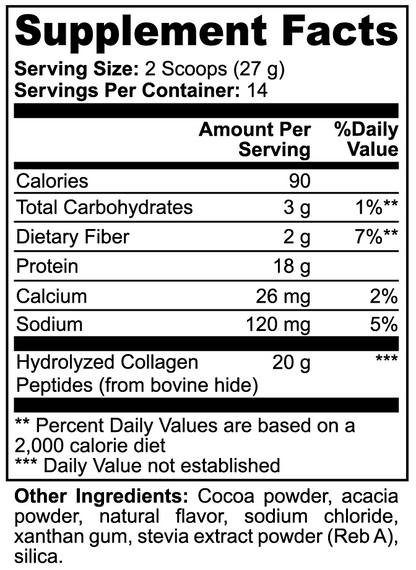 "NO-CUT" Grass-Fed Collagen Peptides Powder (Chocolate)