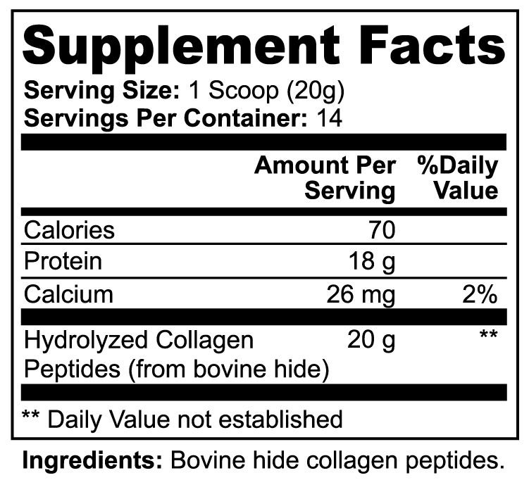 "NO CUT" Grass-Fed Hydrolyzed Collagen Peptides